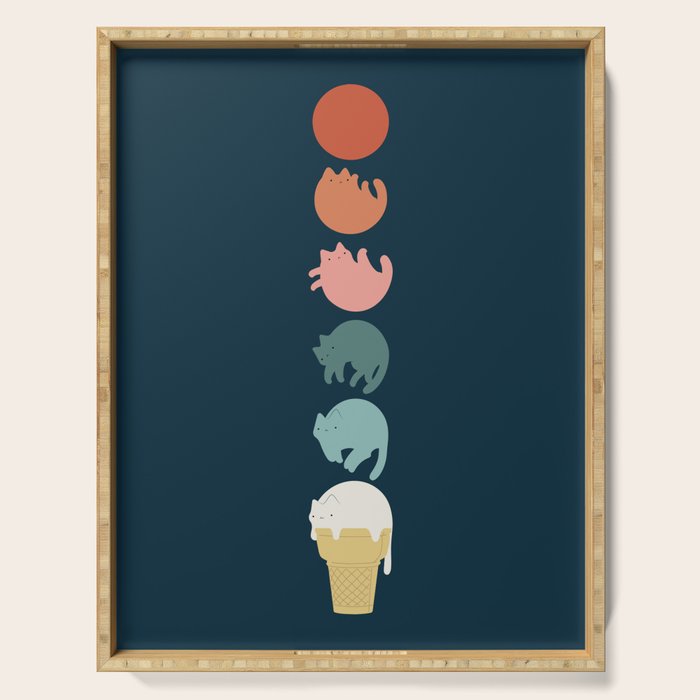 Cat Landscape 181: Cooling Down Serving Tray Gallery Image 1