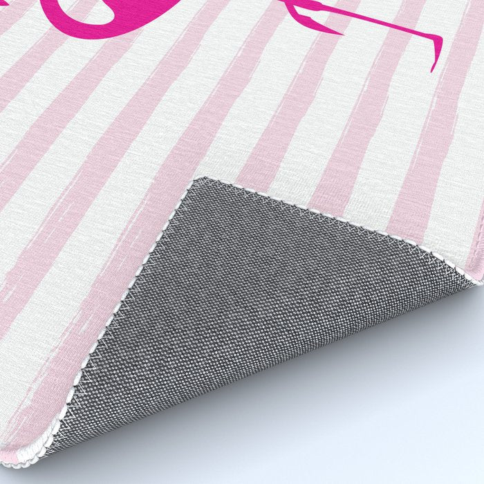 Flamingo & Stripes - Blush Hot Pink Rug Gallery Image 4