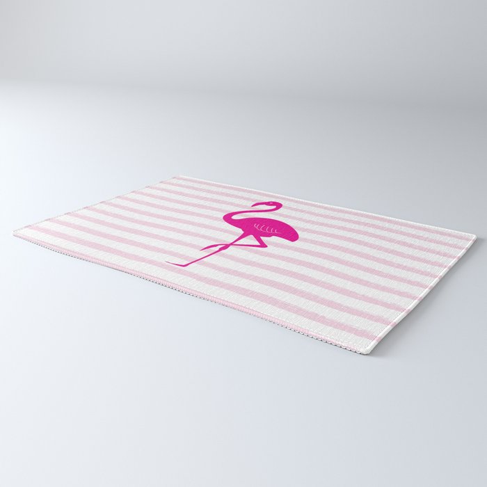 Flamingo & Stripes - Blush Hot Pink Rug Gallery Image 3