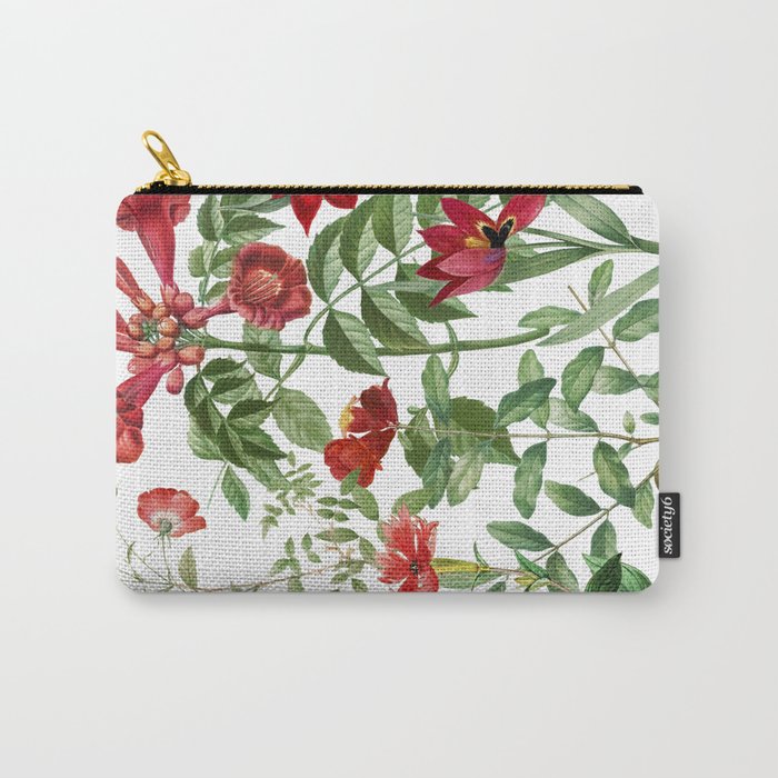 Rousing Red Botanical Carry All Pouch Gallery Image 1
