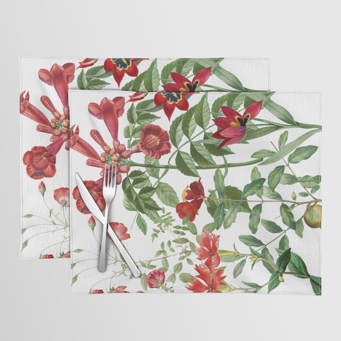 Rousing Red Botanical Placemat Gallery Image 1
