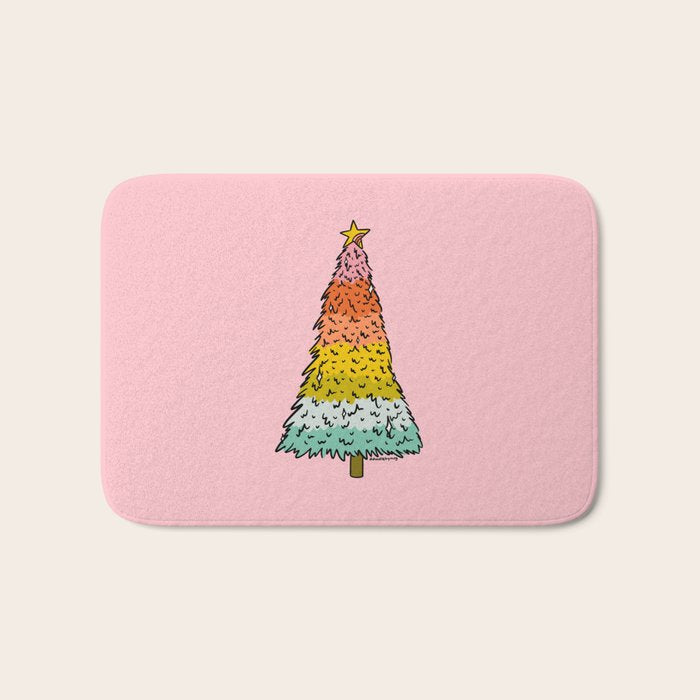 Rainbow Christmas Tree Bath Mat Gallery Image 1