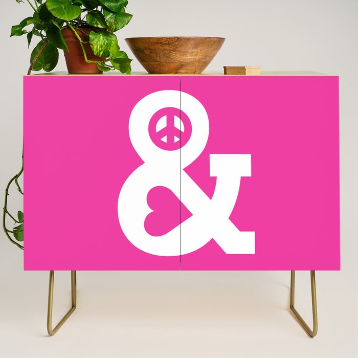 Peace and Love (pink edition) Credenza Gallery Image 1