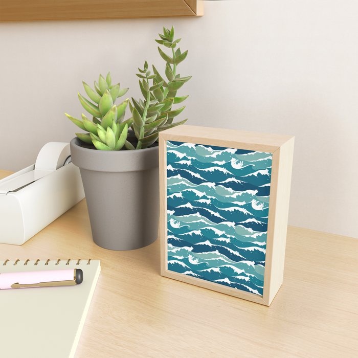 Cat waves pattern Mini Art Print Gallery Image 2