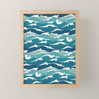 Cat waves pattern Mini Art Print Gallery Image 1