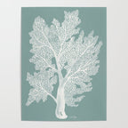 Sea Fan Coral - White on Mint Poster Gallery Image 4