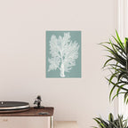 Sea Fan Coral - White on Mint Poster Gallery Image 2