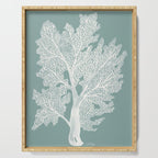 Sea Fan Coral - White on Mint Serving Tray Gallery Image 1