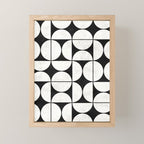 Mid-Century Modern Pattern No.2 - Black and White Mini Art Print Gallery Image 1