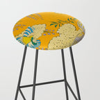Butterflies on Flowers Vintage Japanese Botanical Print Stool Gallery Image 2