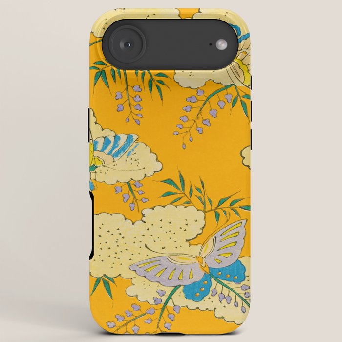 Butterflies on Flowers Vintage Japanese Botanical Print iPhone Case Gallery Image 6