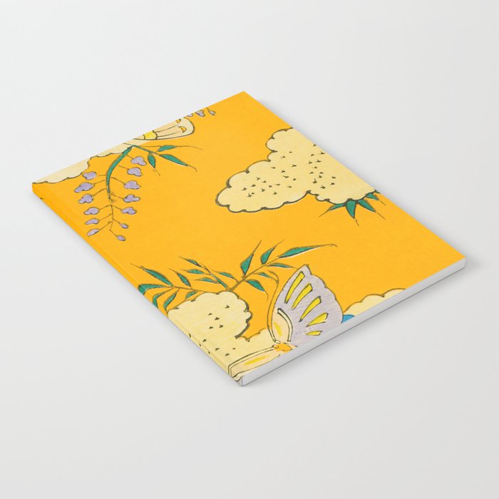 Butterflies on Flowers Vintage Japanese Botanical Print Notebook Gallery Image 1