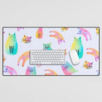 Rainbow Cats Pastel Desk Mat Gallery Image 1