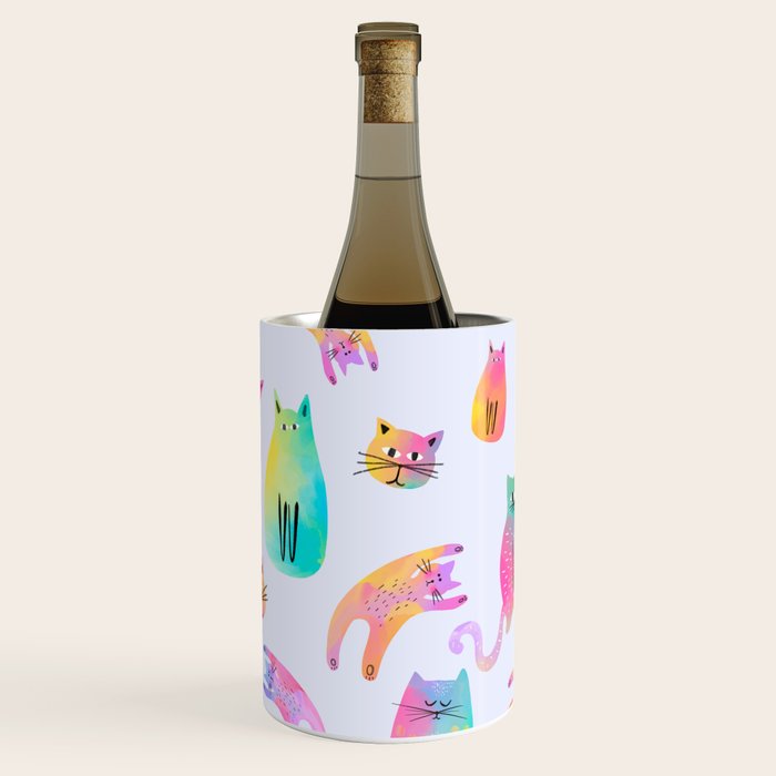 Rainbow Cats Pastel Wine Chiller Gallery Image 2