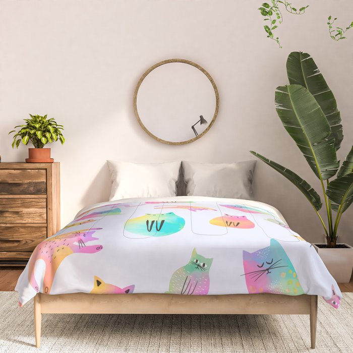 Rainbow Cats Pastel Comforter Gallery Image 3