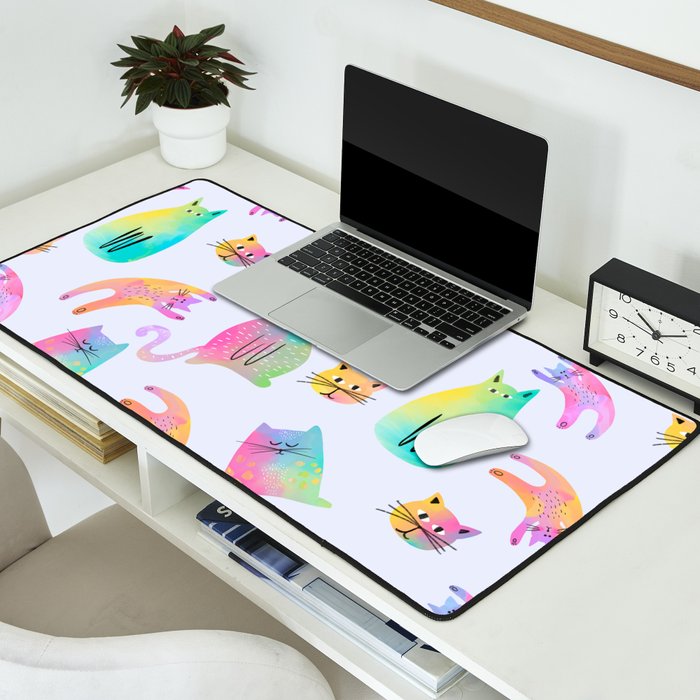 Rainbow Cats Pastel Desk Mat Gallery Image 2