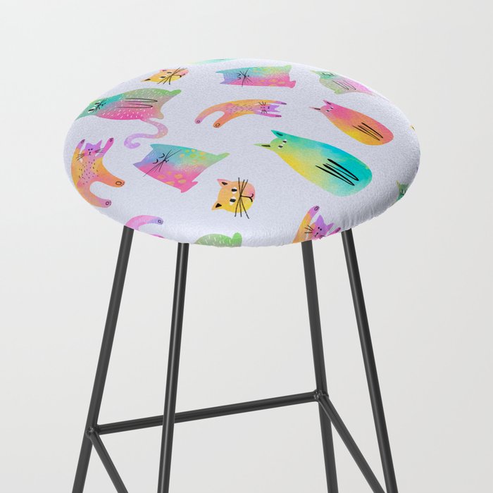 Rainbow Cats Pastel Stool Gallery Image 2