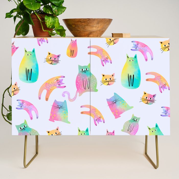 Rainbow Cats Pastel Credenza