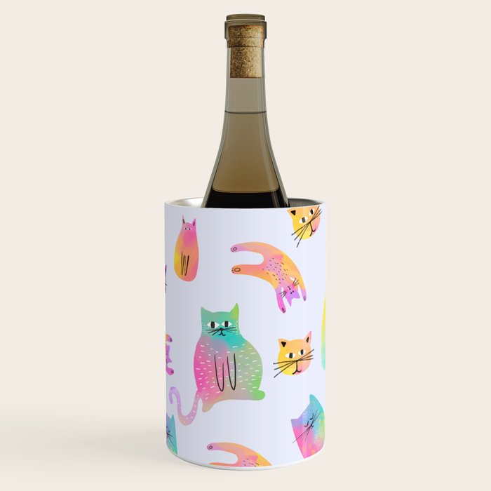 Rainbow Cats Pastel Wine Chiller Gallery Image 1