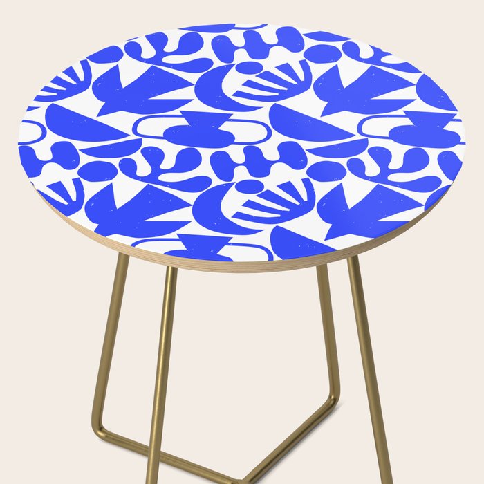Abstract organic blue shape art pattern Side Table Gallery Image 2
