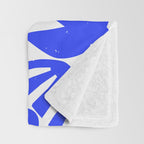 Abstract organic blue shape art pattern Throw Blanket Gallery Image 3