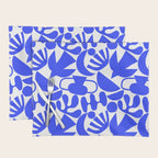 Abstract organic blue shape art pattern Placemat Gallery Image 1