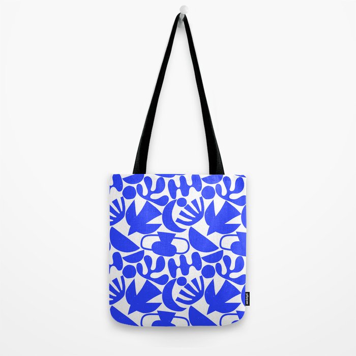 Abstract organic blue shape art pattern Tote Bag Gallery Image 2