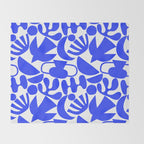 Abstract organic blue shape art pattern Throw Blanket Gallery Image 2