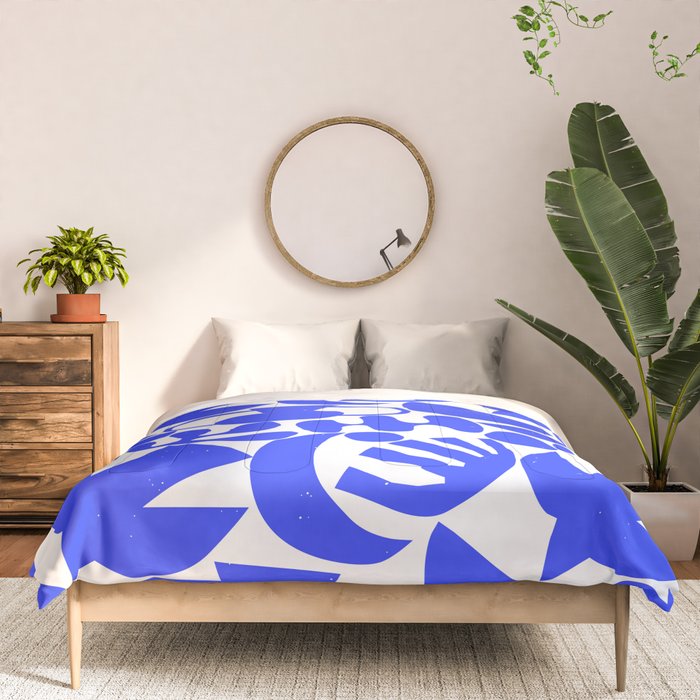 Abstract organic blue shape art pattern Comforter Gallery Image 3