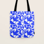 Abstract organic blue shape art pattern Tote Bag Gallery Image 1