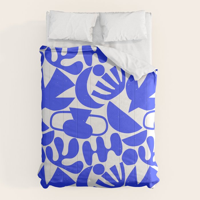 Abstract organic blue shape art pattern Comforter Gallery Image 6