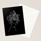 The Girl with the Flowers: Black & White Edition Stationery Card Gallery Image 2