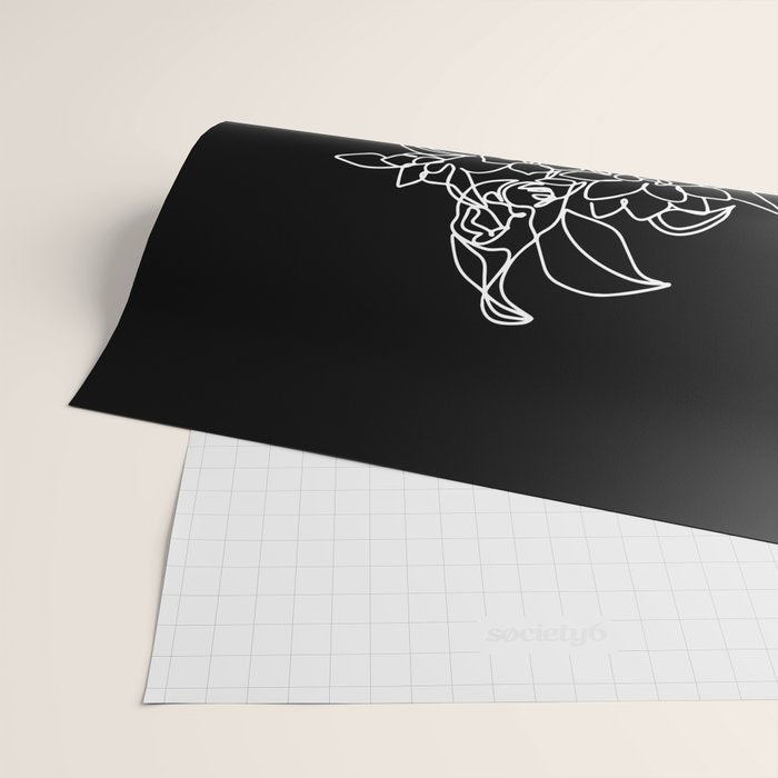 The Girl with the Flowers: Black & White Edition Wrapping Paper Gallery Image 2