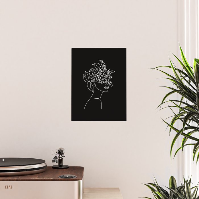 The Girl with the Flowers: Black & White Edition Poster Gallery Image 2