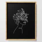 The Girl with the Flowers: Black & White Edition Serving Tray Gallery Image 1