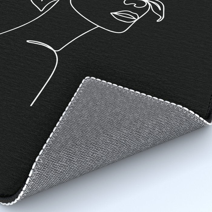 The Girl with the Flowers: Black & White Edition Rug Gallery Image 4