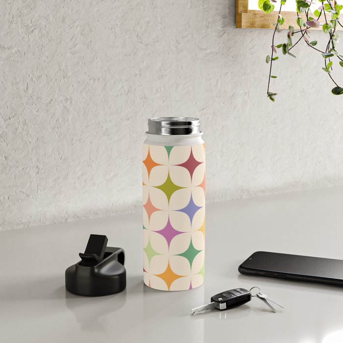 Colorful Festive Mid-Century Sparkles Water Bottle Gallery Image 4