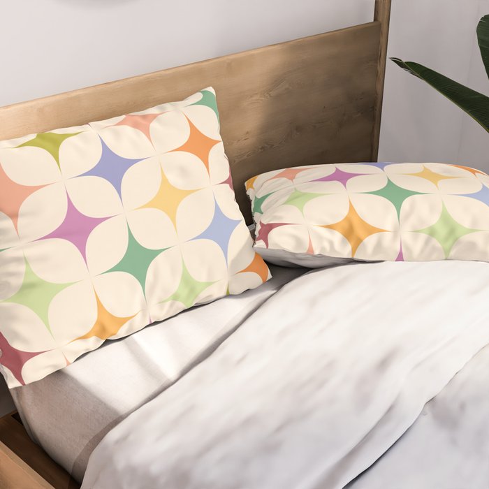 Colorful Festive Mid-Century Sparkles Pillow Sham Gallery Image 2