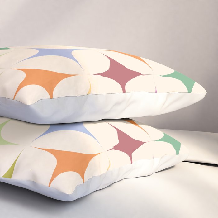 Colorful Festive Mid-Century Sparkles Pillow Sham Gallery Image 3