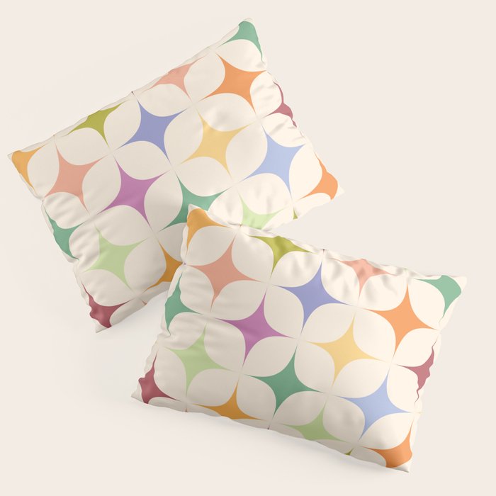 Colorful Festive Mid-Century Sparkles Pillow Sham Gallery Image 1