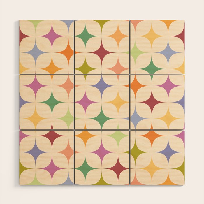 Colorful Festive Mid-Century Sparkles Wood Wall Art Gallery Image 1