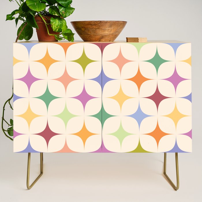 Colorful Festive Mid-Century Sparkles Credenza Gallery Image 1