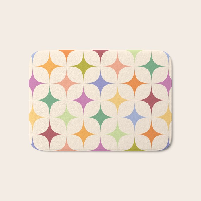 Colorful Festive Mid-Century Sparkles Bath Mat Gallery Image 1