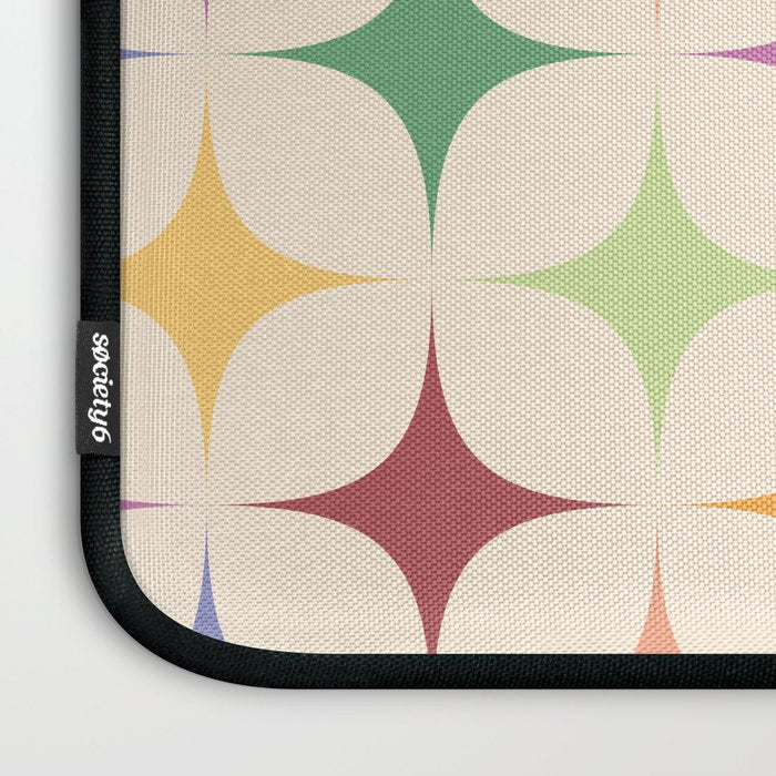 Colorful Festive Mid-Century Sparkles Laptop Sleeve Gallery Image 3