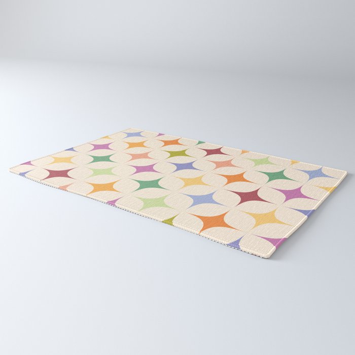 Colorful Festive Mid-Century Sparkles Rug Gallery Image 3