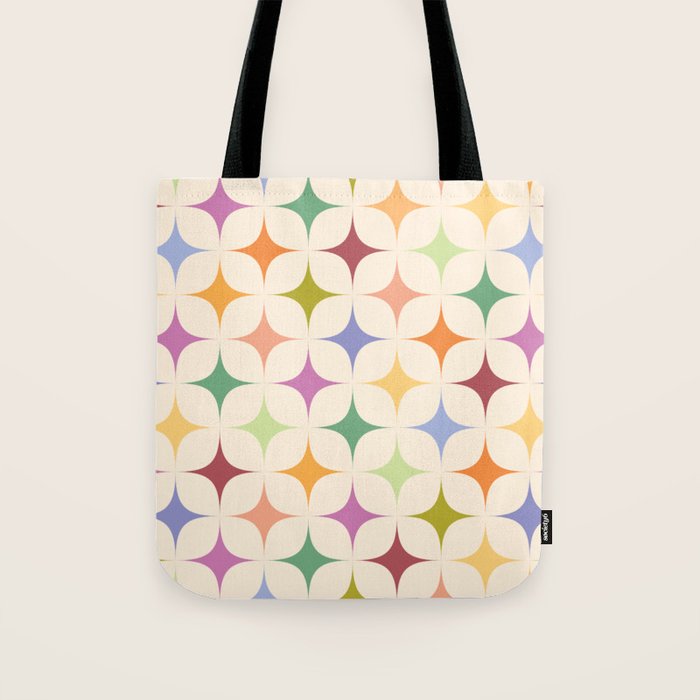 Colorful Festive Mid-Century Sparkles Tote Bag Gallery Image 1