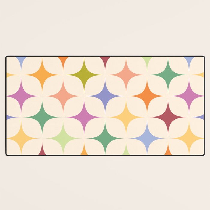 Colorful Festive Mid-Century Sparkles Desk Mat Gallery Image 3