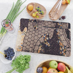 Kosode Fragment with Tortoiseshell Pattern, Waves, & Cherry Blossoms Shibori Print Cutting Board Gallery Image 2