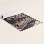 Kosode Fragment with Tortoiseshell Pattern, Waves, & Cherry Blossoms Shibori Print Yoga Mat Gallery Image 2