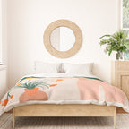 Texting, Millennial Woman Young Bohemian High Fashion Love Pastel Home Decor Blush Duvet Cover Gallery Image 3